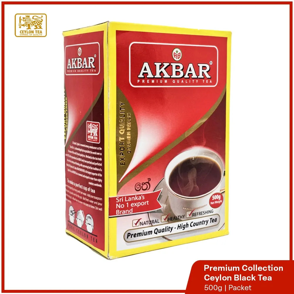 Akbar Premium Black Tea – 500g Pure Ceylon Loose Tea